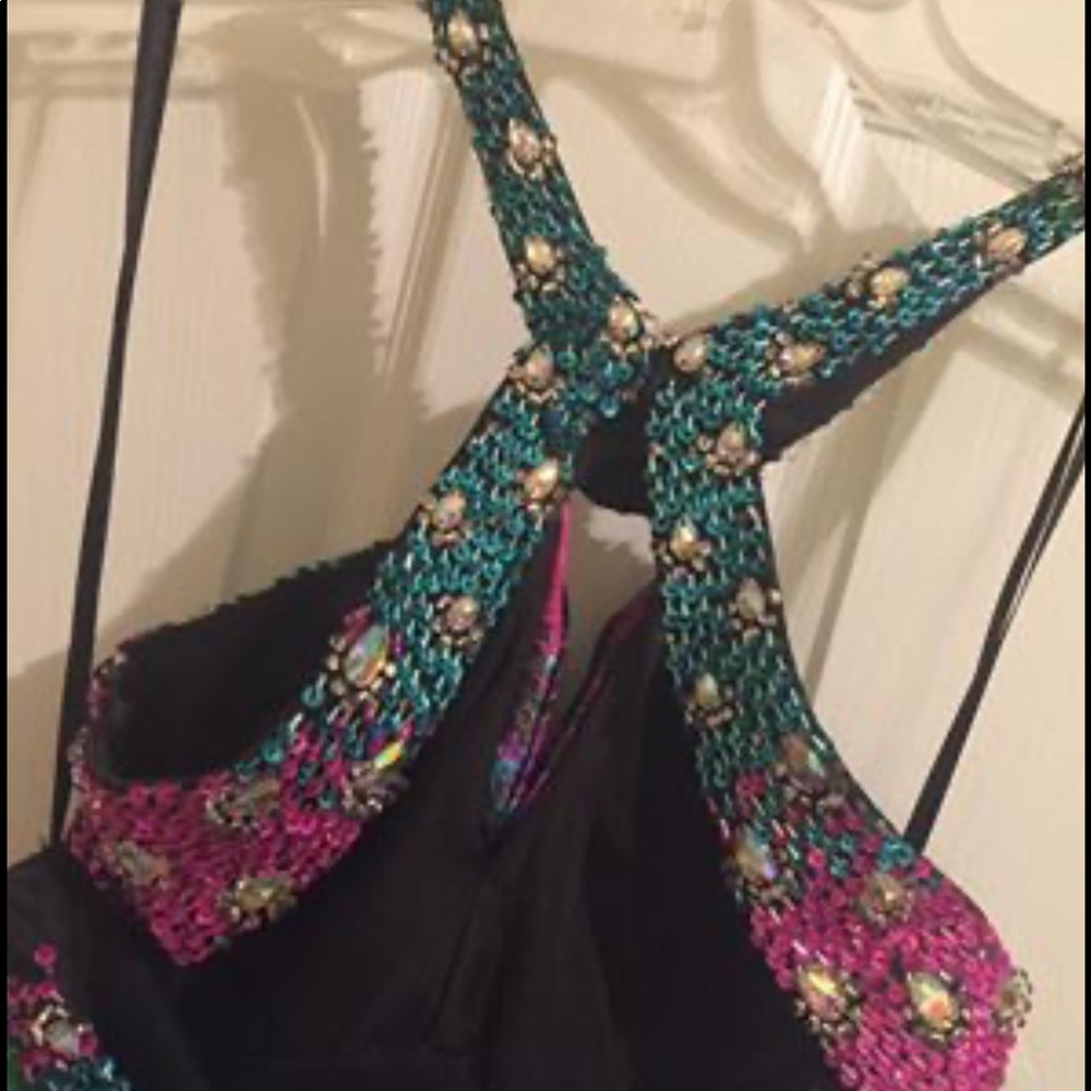 Size 4, petite peacock dress - Picture 6 of 6
